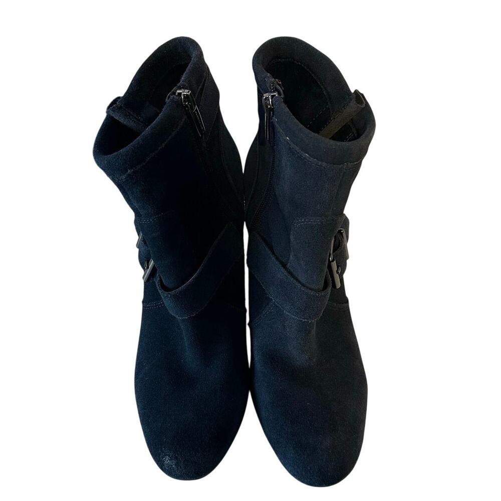 Vince Camuto Women’s Simlee Side Zip Bootie Dark Navy Suede Size 9.5 Buckle